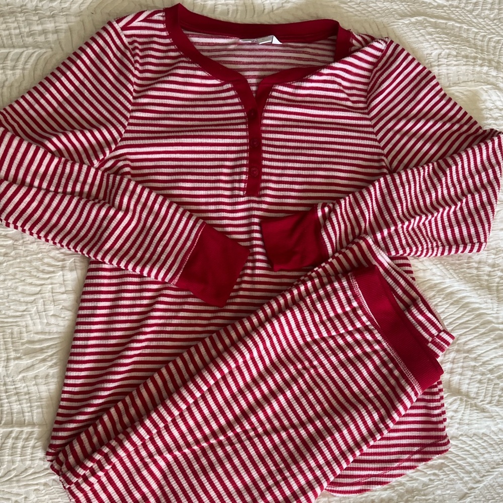 Charter Club Red and White Striped Pajama Set